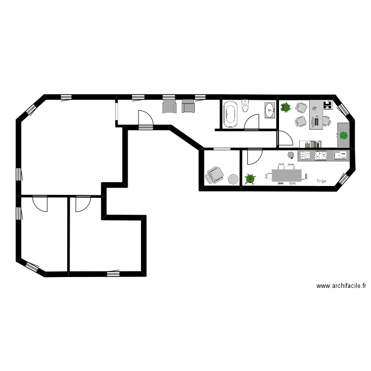 Yildirim Dilara. Plan de 7 pièces et 93 m2