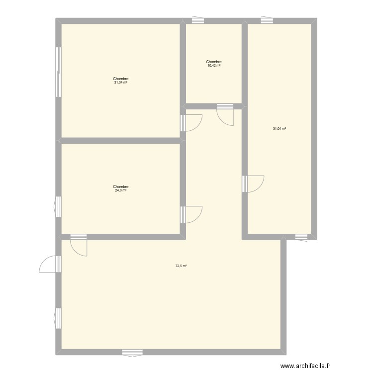 mlaison bagiry. Plan de 5 pièces et 170 m2
