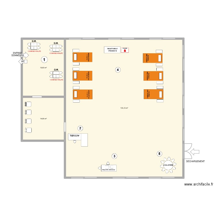 Ores GOSSELIES. Plan de 3 pièces et 170 m2