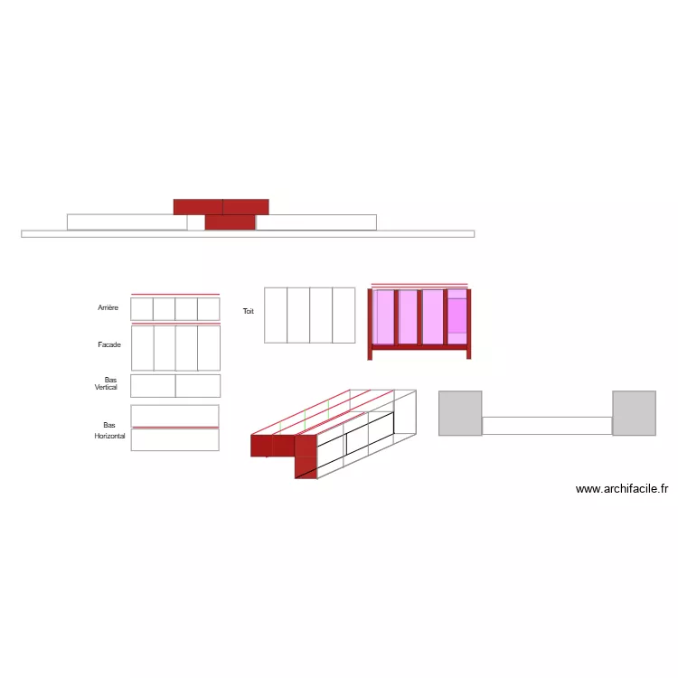 extension voli&egrave;re. Plan de 