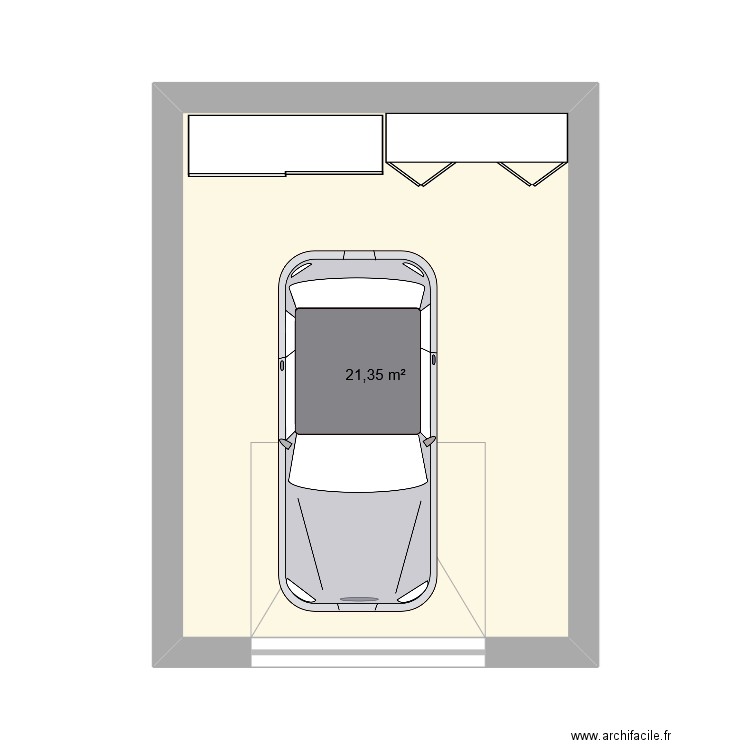 GARAGE PETIT APPART. Plan de 1 pièce et 21 m2