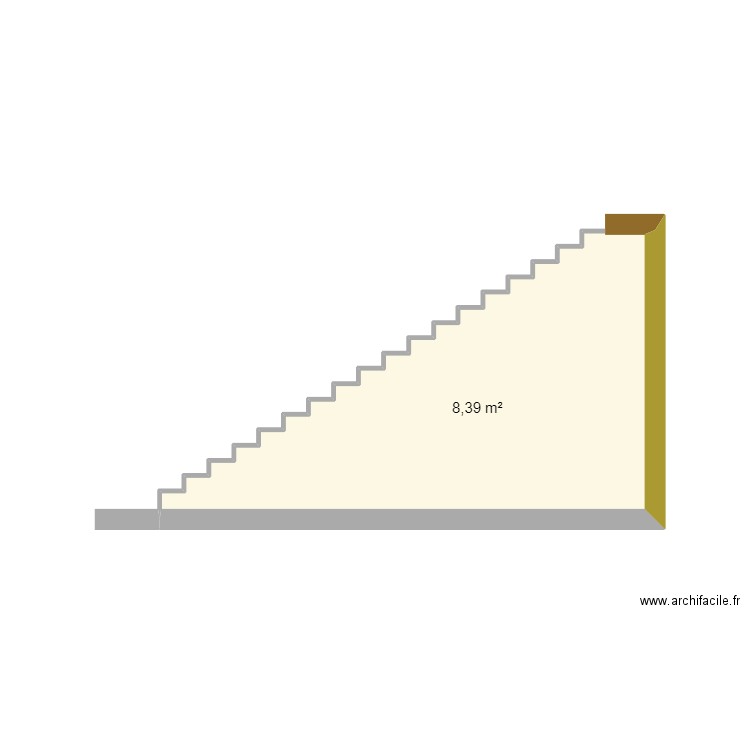 Escalier Presbytère. Plan de 1 pièce et 8 m2