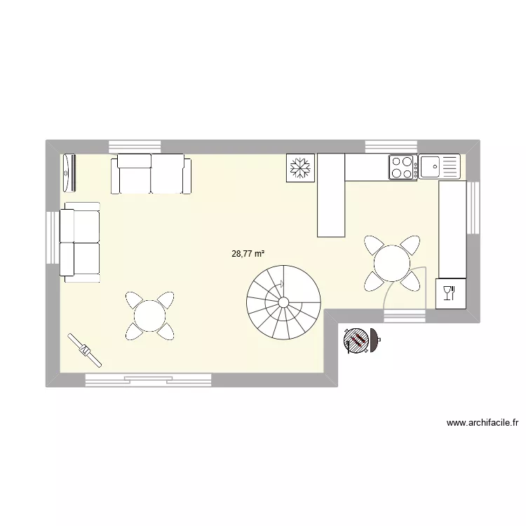 Villa 105 R+1. Plan de 1  et 29 m²