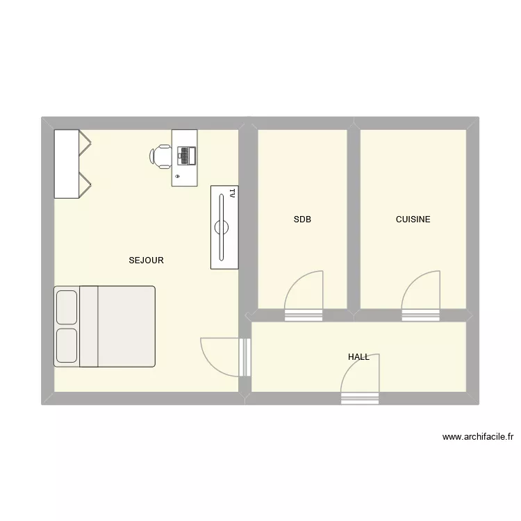 BESSIERES. Plan de 4 Pièces et 43 m²