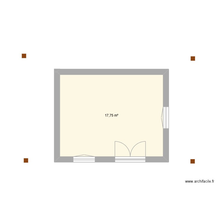 garage. Plan de 1 pièce et 18 m2