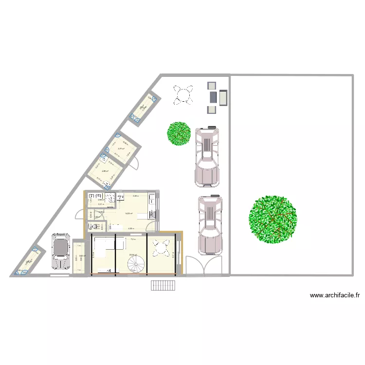 Hangar_01092025. Plan de 9  et 57 m²