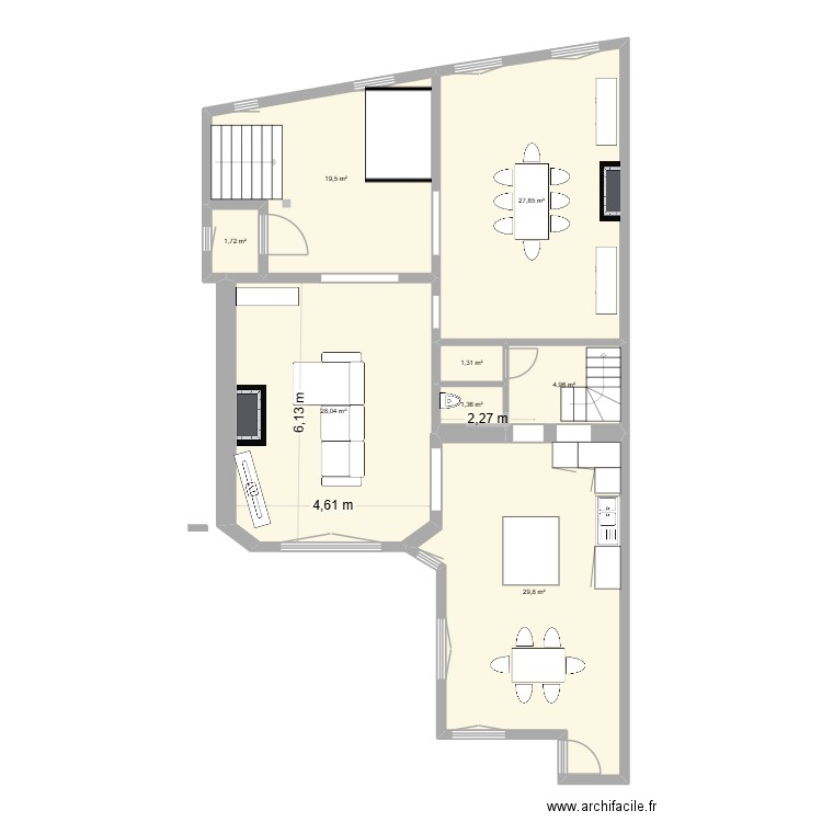 DH - plan Dulud RDC coté 23-10-25. Plan de 8 pièces et 115 m2