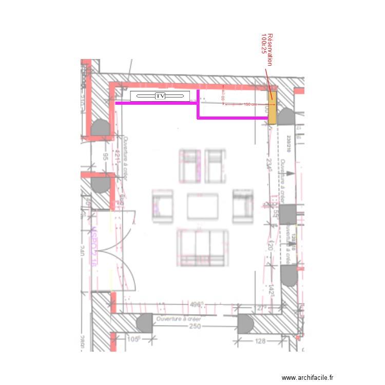 Cheminée Salon Implantation arrivée AIR. Plan de 0 pièce et 0 m2