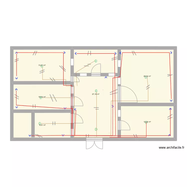 walidala222. Plan de 6 pièces et 94 m²