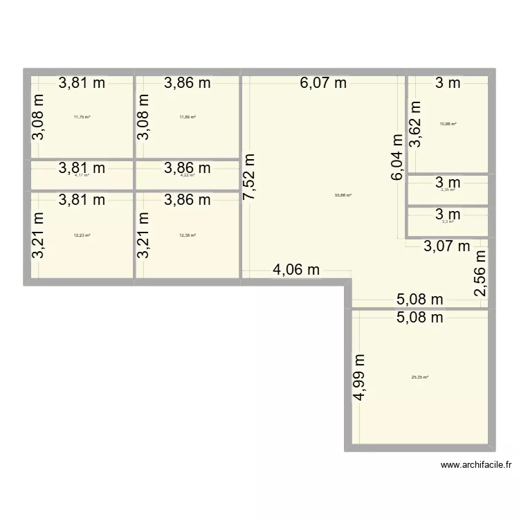 projet 1 en L. Plan de 11 et 155 m² projet 1 en L. Plan de 11 et 155 m²