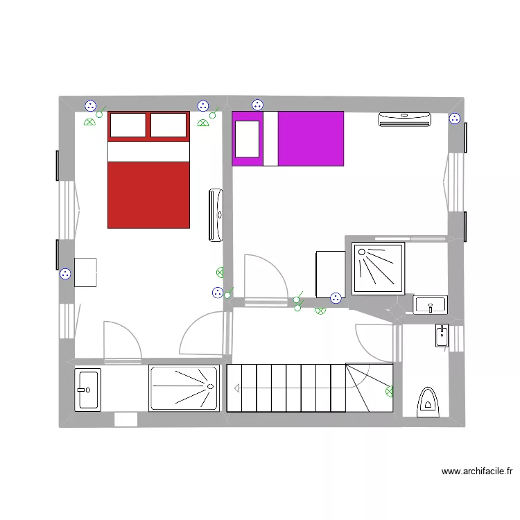 CHAMBRE HAUT JARDIN. Plan de 6 pièces et 29 m² CHAMBRE HAUT JARDIN. Plan de 6 pièces et 29 m²