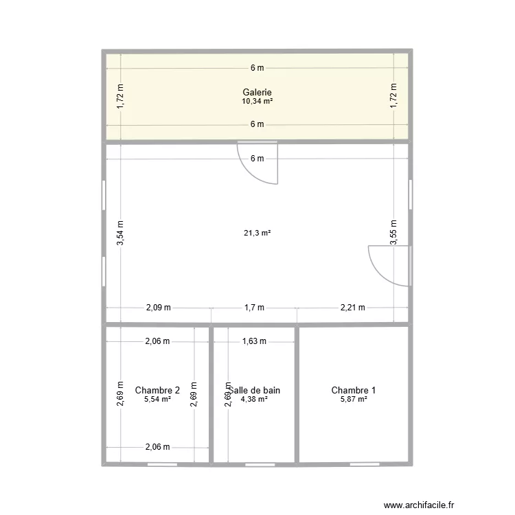 Plan chalet. Plan de 5  et 47 m²