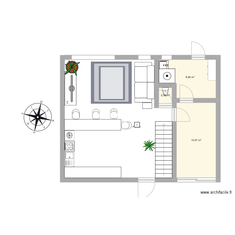 Alexandre - 2025-03-01 rez-de-chaussée. Plan de 3 pièces et 18 m2