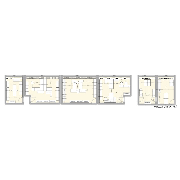 121 et 122. Plan de 6 pièces et 128 m2