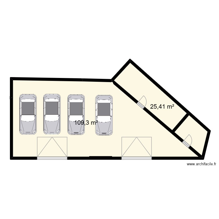 TEST 103. Plan de 2 pièces et 135 m2