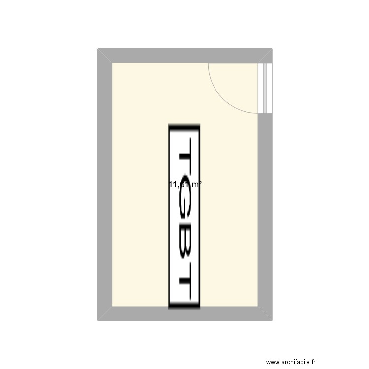 TGBT. Plan de 1 pièce et 12 m2