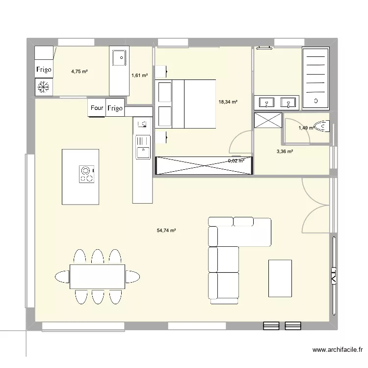 Projet 2. Plan de 7  et 84 m²