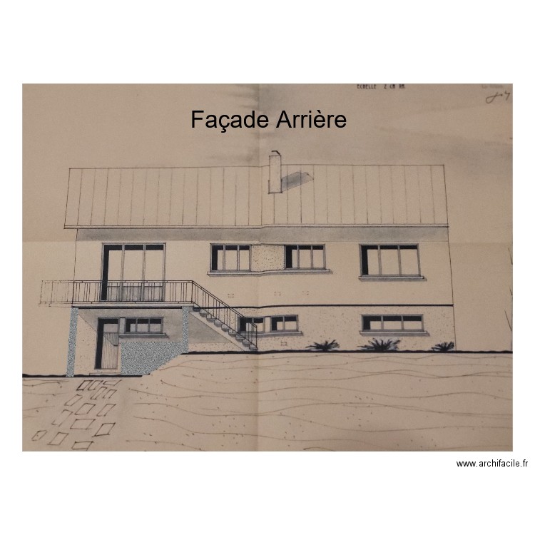 Plan facade arrière modifié. Plan de 0 pièce et 0 m2