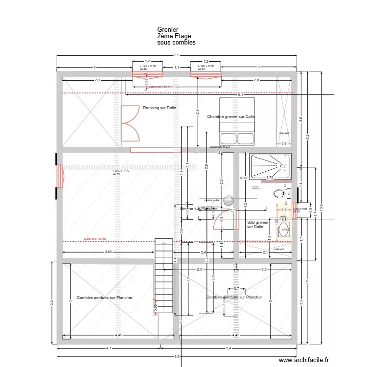 2 étages. Plan de 15 Pièces et 179 m² 2 étages. Plan de 15 Pièces et 179 m²