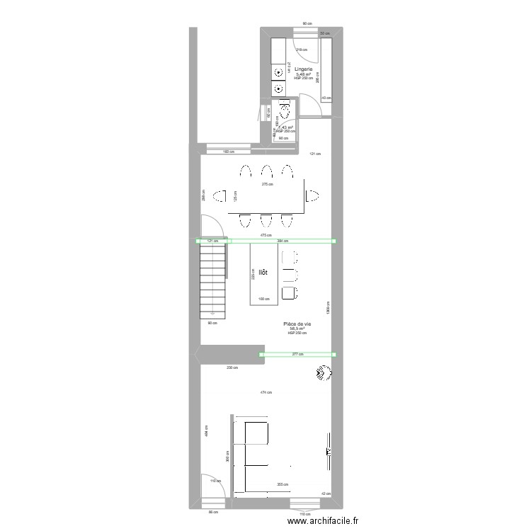 Rez de Chaussé - Projet 2-1 - Poutres. Plan de 0 pièce et 0 m2