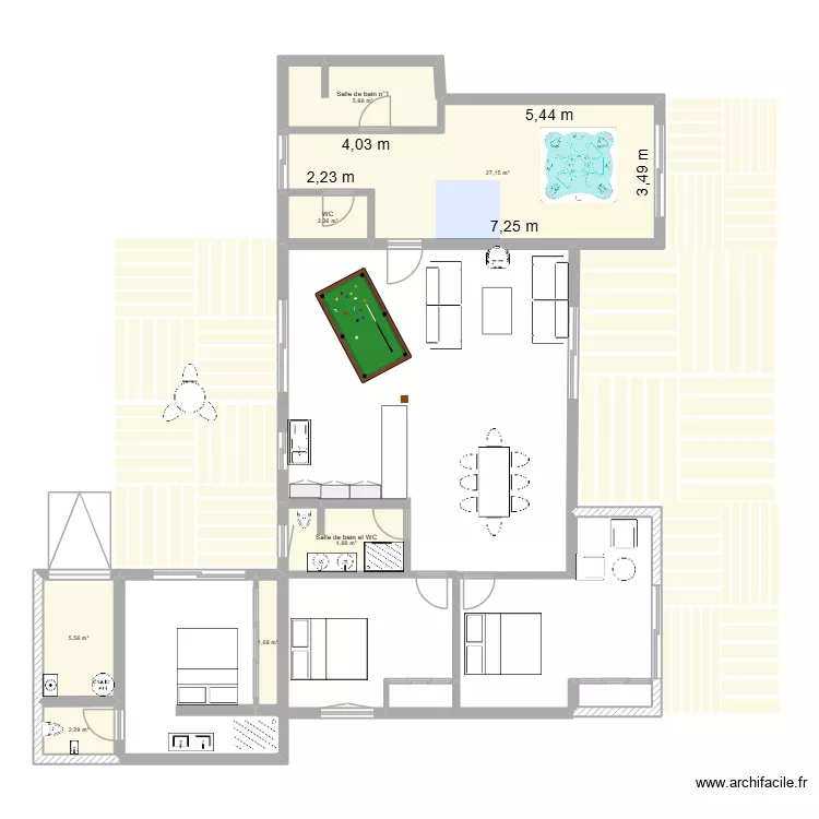 plan maison hossegor 2. Plan de 7  et 50 m²