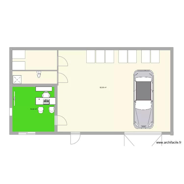 D&eacute;p&ocirc;t. Plan de 2  et 110 m²