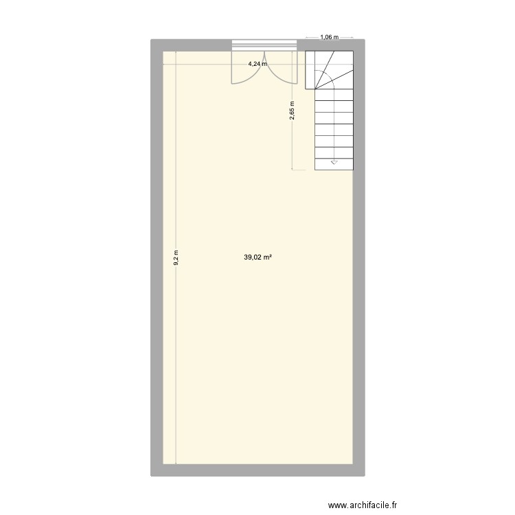 PLAN RDC GARAGE RAINCY. Plan de 1 pièce et 39 m2
