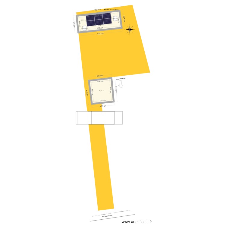 COUPE M LORMANT . Plan de 2 pièces et 50 m2