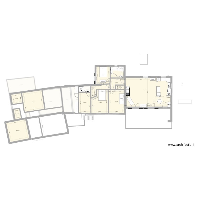 Pépiole 786 - modifications. Plan de 21 pièces et 297 m2