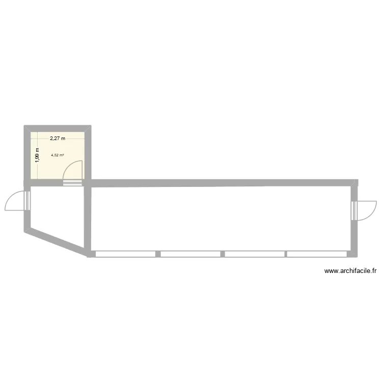 Buvette. Plan de 1  et 5 m²