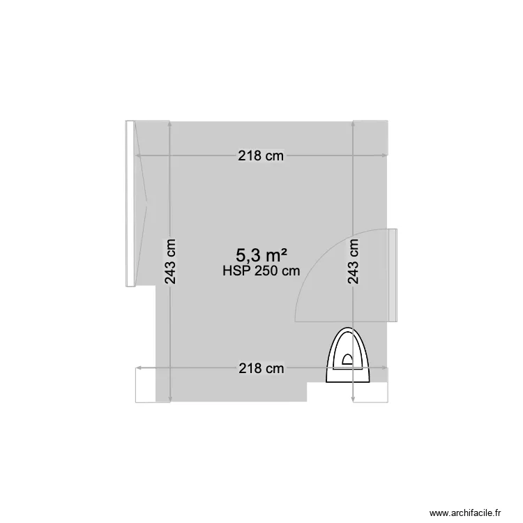 salle de bain en haut. Plan de 
