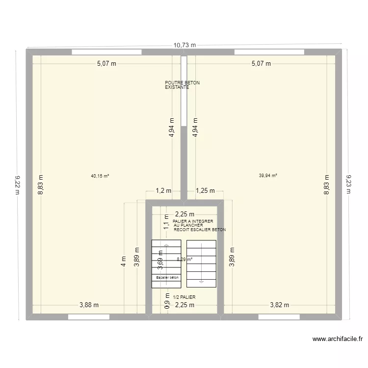 RACINE DEVIS PLANCHER BETON NIVEAU2. Plan de 3 et 88 m² RACINE DEVIS PLANCHER BETON NIVEAU2. Plan de 3 et 88 m²