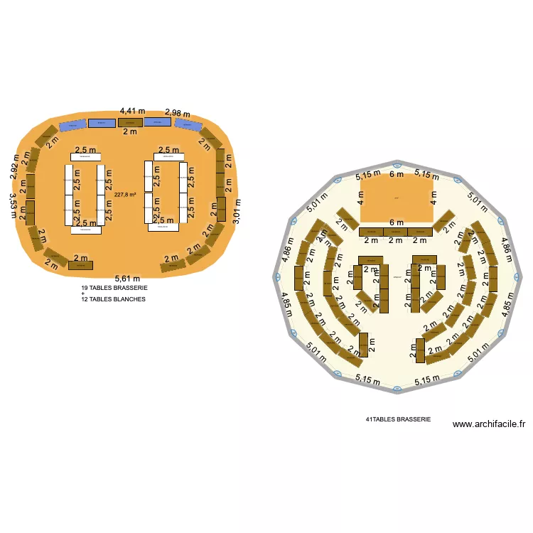 CHAPITEAU ROND 20M 2025. Plan de 1  et 280 m²