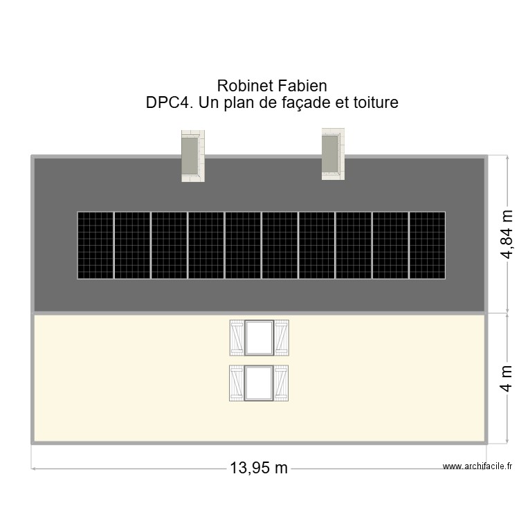 Robinet Fabien. Plan de 2 pièces et 119 m2