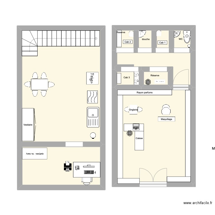 via. Plan de 6 pièces et 56 m2