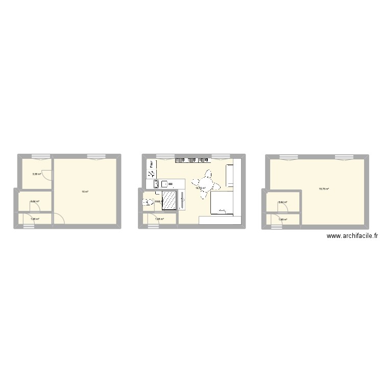 gobelin meublé. Plan de 10 pièces et 71 m2