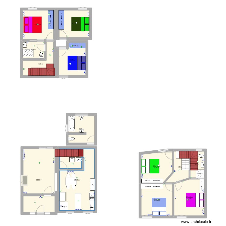 Maison V1. Plan de 13 pièces et 146 m2