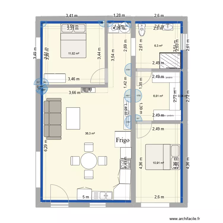 Maisonnette 2. Plan de 7 Pièces et 72 m² Maisonnette 2. Plan de 7 Pièces et 72 m²