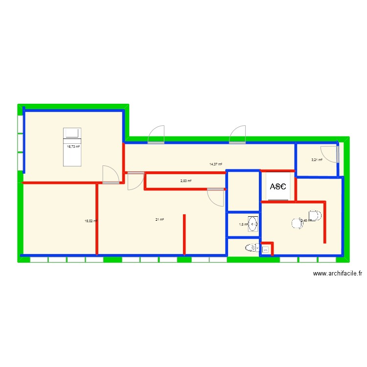 gri. Plan de 0 pièce et 0 m2