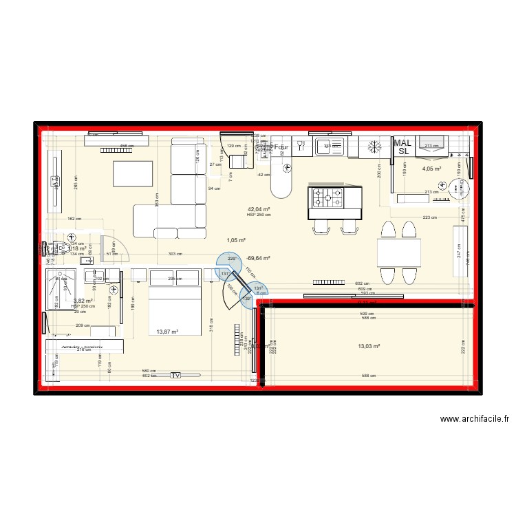 SCI CALA - PLANS CELLULE ETAGE - N°3. Plan de 12 pièces et 243 m2