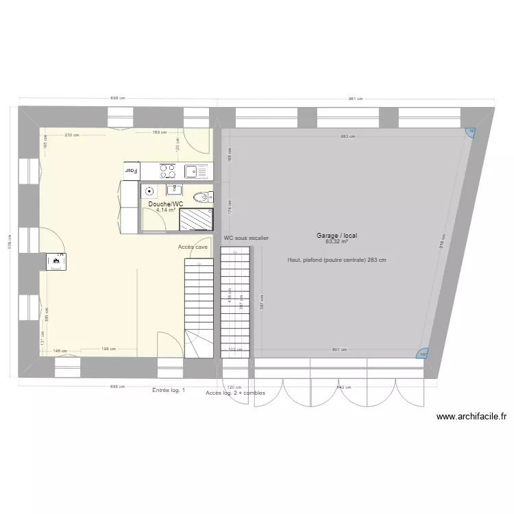 Cotes Sejour. Plan de 