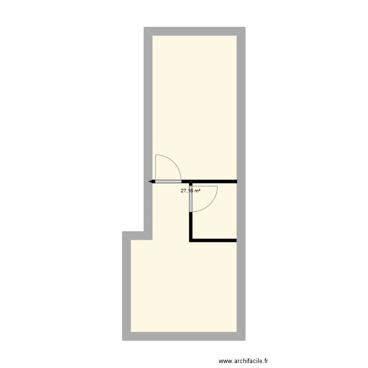 carrelage entrée. Plan de 1 pièce et 27 m2
