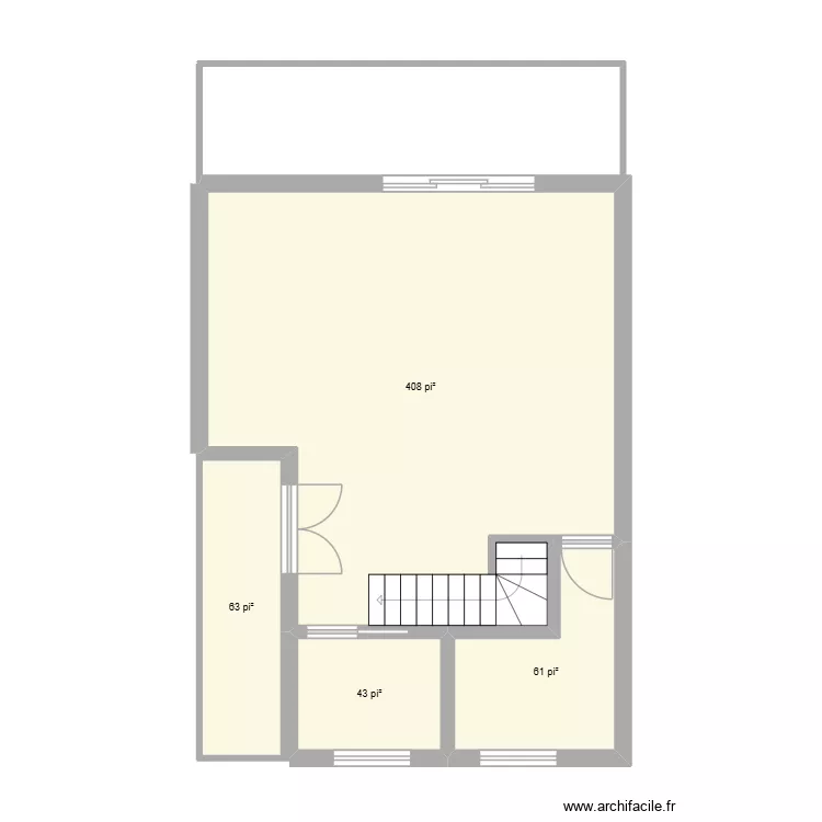 Plan3. Plan de 4  et 53 m²