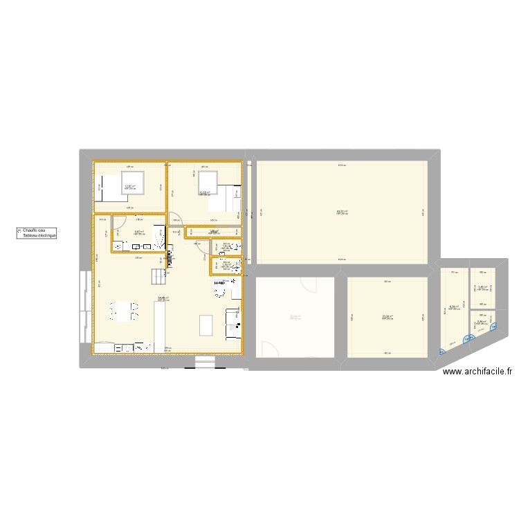 Le Moulin Jo plein pied V1.2. Plan de 24 pièces et 528 m2