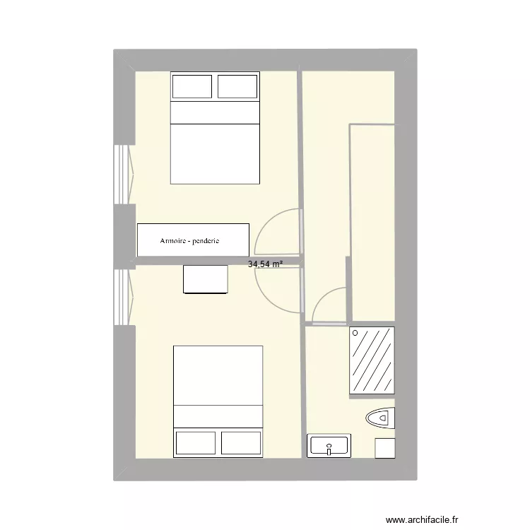 venizy1. Plan de 2  et 69 m²