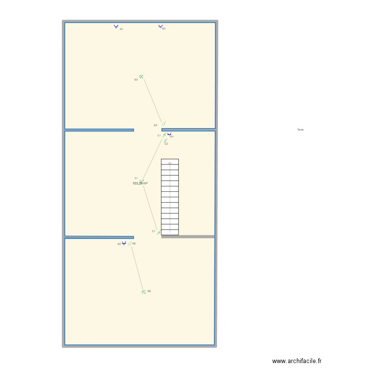 2Eme AA. Plan de 1 pièce et 103 m2