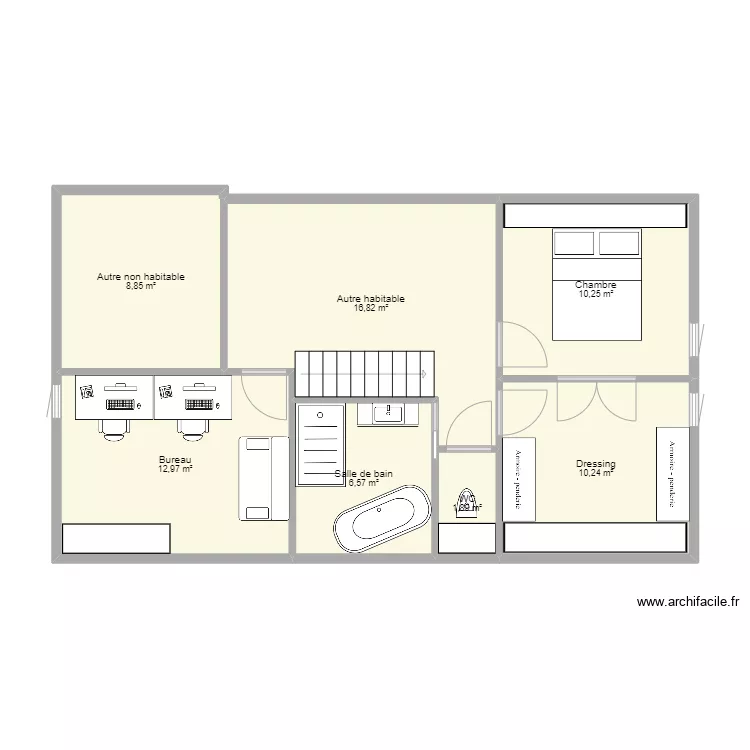 Etage Quaix. Plan de 