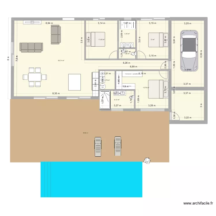 DORTAN HAUT. Plan de 9 Pièces et 150 m²