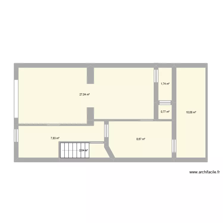 rdc schaerbeek. Plan de 7  et 59 m²