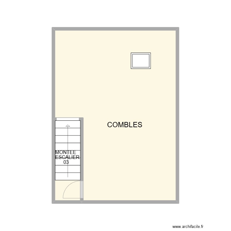 COMBLES SAUVE. Plan de 2 pièces et 24 m2
